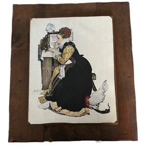 Norman Rockwell 70’s real Barnwood frame by Mark Bennett, Inc. Black Gold 18x16”